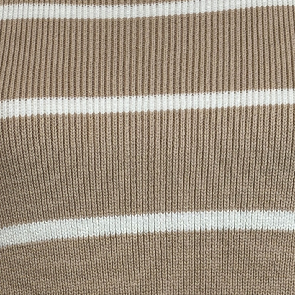 LAKE Madeline 100% Cotton Drop Sweater XL | Driftwood Ivory Stripe Oversized - Picture 9 of 12